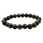 8mm Bloodstone Gemstone Unisex Handmade Stretch Bracelet