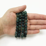 8mm Moss Agate Gemstone Unisex Handmade Stretch Bracelet