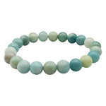 8mm Amazonite Matte Finish Gemstone Unisex Handmade Stretch Bracelet