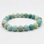 8mm Amazonite Matte Finish Gemstone Unisex Handmade Stretch Bracelet