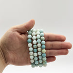 8mm Amazonite Matte Finish Gemstone Unisex Handmade Stretch Bracelet