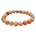 10mm Moonstone Bead Unisex Handmade Stretch Bracelet