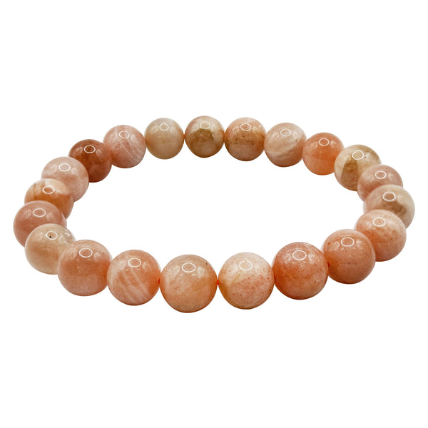 10mm Moonstone Bead Unisex Handmade Stretch Bracelet