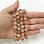 10mm Moonstone Bead Unisex Handmade Stretch Bracelet