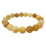 Yellow Jade 10mm Round Beads Handmade Stretch Unisex Bracelets