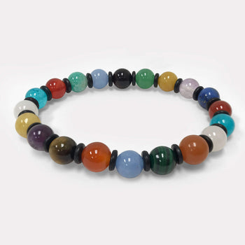 Multi-Stone Unisex Stretch Bracelet - Gem Avenue Wholesale