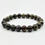 10mm Bloodstone Bead Unisex Handmade Stretch Bracelet