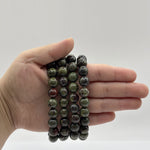 10mm Bloodstone Bead Unisex Handmade Stretch Bracelet