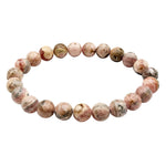 8mm Rhodochrosite Gemstone Stretch Bracelet Unisex One Size Fits All