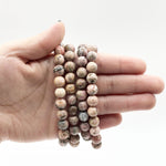 8mm Rhodochrosite Gemstone Stretch Bracelet Unisex One Size Fits All