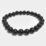 8mm Black Obsidian Gemstone Unisex Handmade Stretch Bracelet