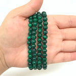 6mm Natural Malachite Gemstone Rounds Bead Unisex Stretch Bracelet
