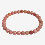 6mm Rhodonite Gemstone Unisex Stretch Bracelet