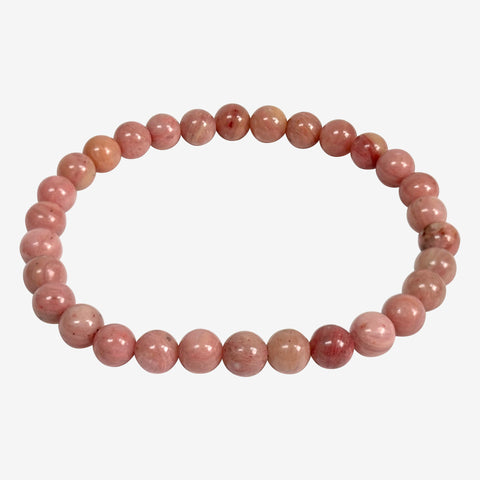 6mm Rhodonite Gemstone Unisex Stretch Bracelet - Gem Avenue Wholesale