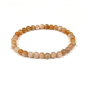 6mm Moonstone Gemstone Unisex Stretch Bracelet