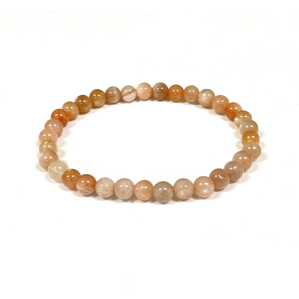 6mm Moonstone Gemstone Unisex Stretch Bracelet