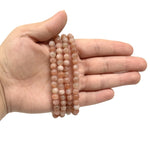6mm Moonstone Gemstone Unisex Stretch Bracelet