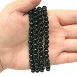 6mm Green Goldstone Round Bead Unisex Stretch Bracelet