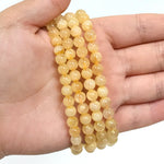 6mm Citrine Gemstone Round Bead Unisex Stretch Bracelet