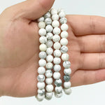 6mm White Howlite Gemstone Unisex Stretch Bracelet