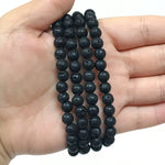 6mm Lavastone Gemstone Unisex Stretch Bracelet