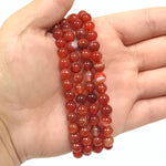 6mm Carnelian Gemstone Bead Unisex Stretch Bracelet