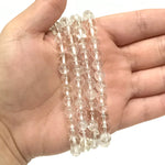 6mm Clear Quartz Gemstone Bead Unisex Stretch Bracelet