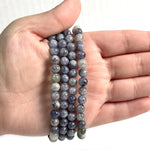 6mm Iolite Gemstone Round Bead Unisex Stretch Bracelet