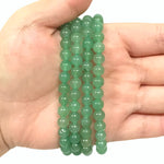 6mm Green Aventurine Gemstone Bead Unisex Stretch Bracelet