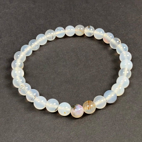 6mm Agate Gemstone Unisex Stretch Bracelet - Gem Avenue Wholesale