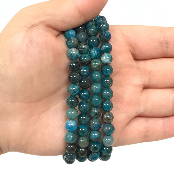 Apatite Gemstone Bead Unisex Stretch Bracelet - Gem Avenue Wholesale