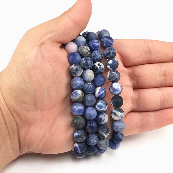 Matte Sodalite Unisex Stretch Bracelet - Gem Avenue Wholesale