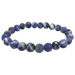 8mm Matte Sodalite Gemstone Bracelet Handmade Unisex Stretch Beaded Jewelry