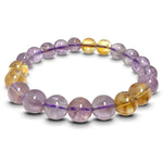 10mm Ametrine Gemstone Bead Unisex Handmade Stretch Bracelet