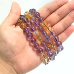 10mm Ametrine Gemstone Bead Unisex Handmade Stretch Bracelet