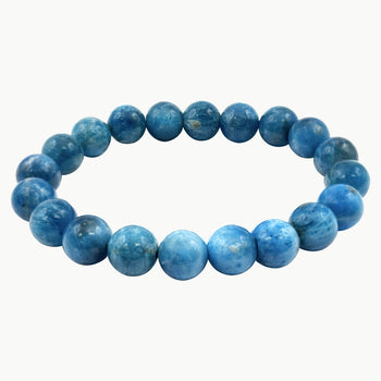 10mm Apatite Gemstone Bracelet Unisex Handmade Stretch Beaded Jewelry