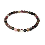 6mm Multicolor Tourmaline Gemstone Bead Unisex Handmade Stretch Bracelet