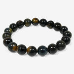 10mm Blue Tiger Eye Bracelet Stretchable Handmade Unisex Jewelry