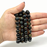 10mm Blue Tiger Eye Bracelet Stretchable Handmade Unisex Jewelry