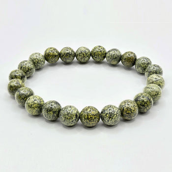 8mm Serpentine Gemstone Unisex Stretch Bracelet