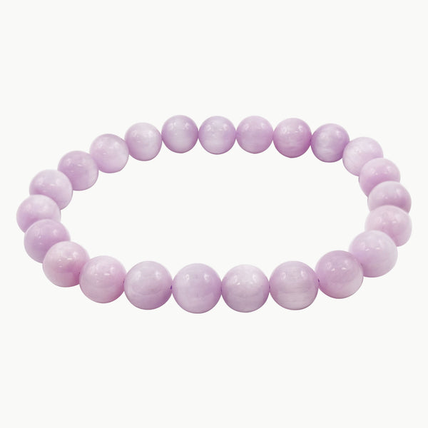 8mm Kunzite Unisex Handmade Stretch Bracelet