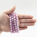 8mm Kunzite Unisex Handmade Stretch Bracelet