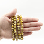 Gold Tiger Eye 8mm Round Bead Stretch Bracelet Natural Gemstone Handmade Unisex Crystal Jewelry