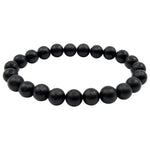 Natural Shungite 8mm Round Bead Stretch Bracelet Handmade Unisex Healing Crystal Gemstone Jewelry