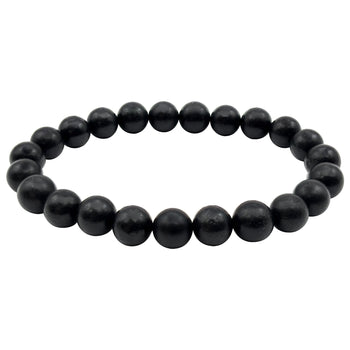 Shungite 8mm Round Bead Stretch Bracelet - Gem Avenue Retail