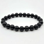 Natural Shungite 8mm Round Bead Stretch Bracelet Handmade Unisex Healing Crystal Gemstone Jewelry