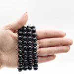 Natural Shungite 8mm Round Bead Stretch Bracelet Handmade Unisex Healing Crystal Gemstone Jewelry