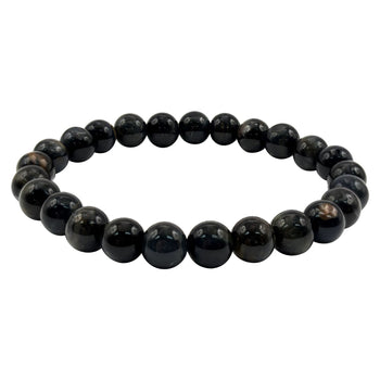 Blue Tiger Eye 8mm Round Bead Stretch Bracelet - Gem Avenue Retail