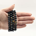 Blue Tiger Eye 8mm Round Bead Stretch Bracelet Natural Gemstone Handmade Unisex Crystal Jewelry