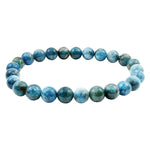 8mm Blue Apatite Round Bead Stretch Bracelet Natural Gemstone Jewelry